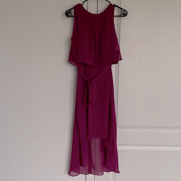 NWT Jessica Howard Magenta Asymmetric High Low Sleeveless Dress Size 6P - Picture 6 of 8
